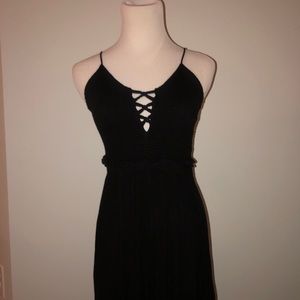 Long Black Forever21 Strappy Dress